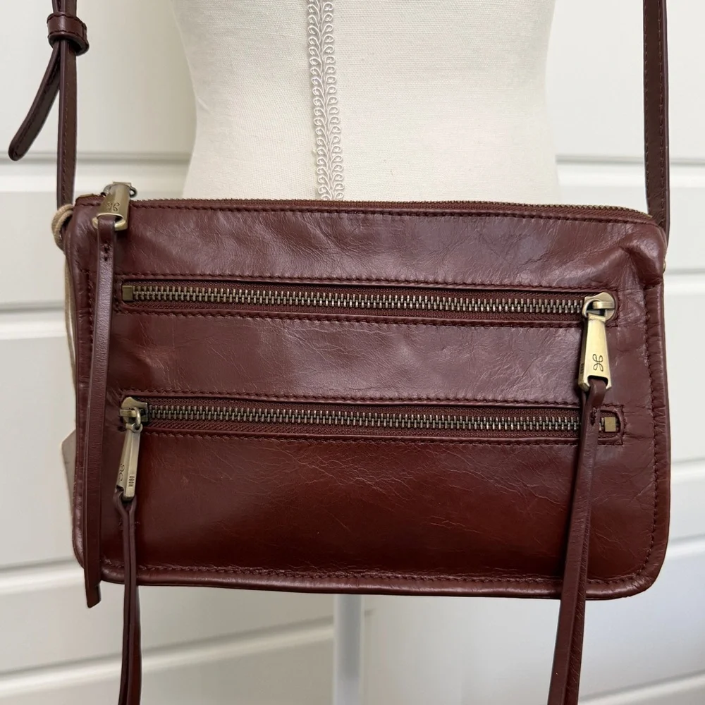 New Hobo International Mission Chocolate Brown Leather Crossbody Bag - Picture 3 of 11